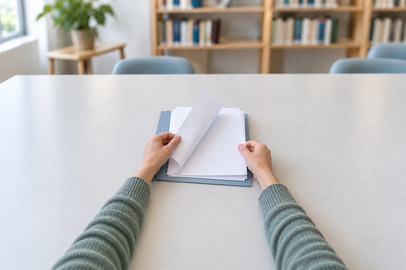 Illustration of a California homeowner reviewing home insurance documents with a broker.